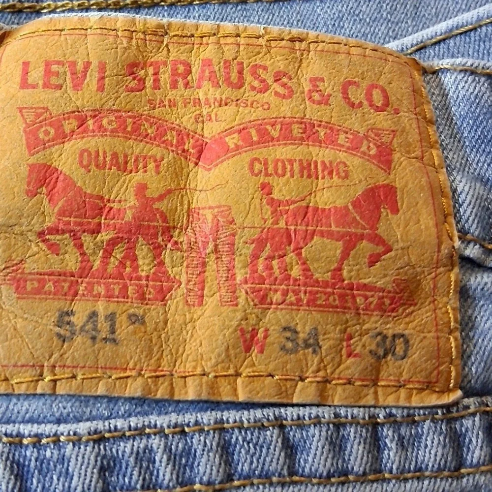Levi's 541 Athletic Taper Mens Light Wash Denim Jeans Blue W34 L30